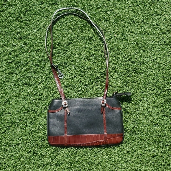 Brighton Black & Red Leather Shoulder Bag - Picture 2 of 12